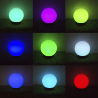 Solcellslampa GreenBlue, fristående, trädgårdslampa, kula 25x25x58cm, RGB LED, GB165