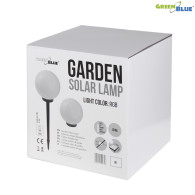 Solcellslampa GreenBlue, fristående, trädgårdslampa, kula 25x25x58cm, RGB LED, GB165