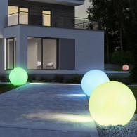 Solcellslampa GreenBlue, fristående, trädgårdslampa, kula 25x25x58cm, RGB LED, GB165