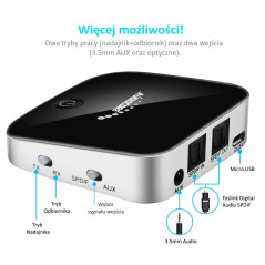 Adapter bluetooth 2 i 1 sändare mottagare Audiocore AC830 - Apt-X Spdif - Chipset CSR BC8670