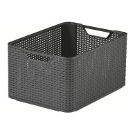Korg med lock Curver Rattan Style L grå