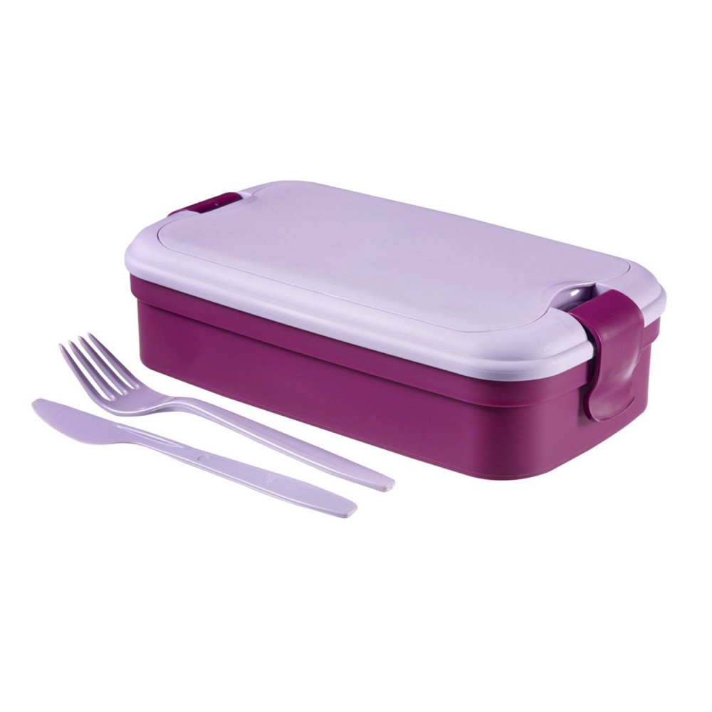 Behållare med bestick Curver Lunch&Go lila