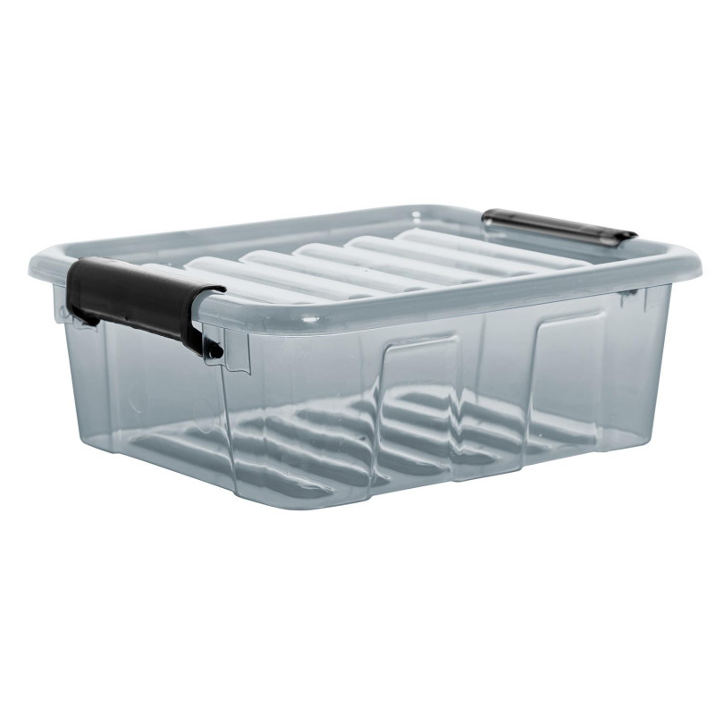 Behållare med lock Plast Team Home Box 1,6L transparent grå