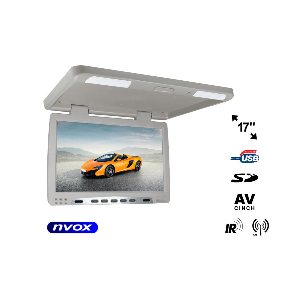 Monitor podwieszany podsufitowy lcd 17cali cali led ir fm usb sd