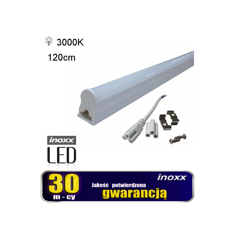 LED-linjärlysrör T5 120 cm 18 W varmvit 3000K ytlampa integrerad med armatur
