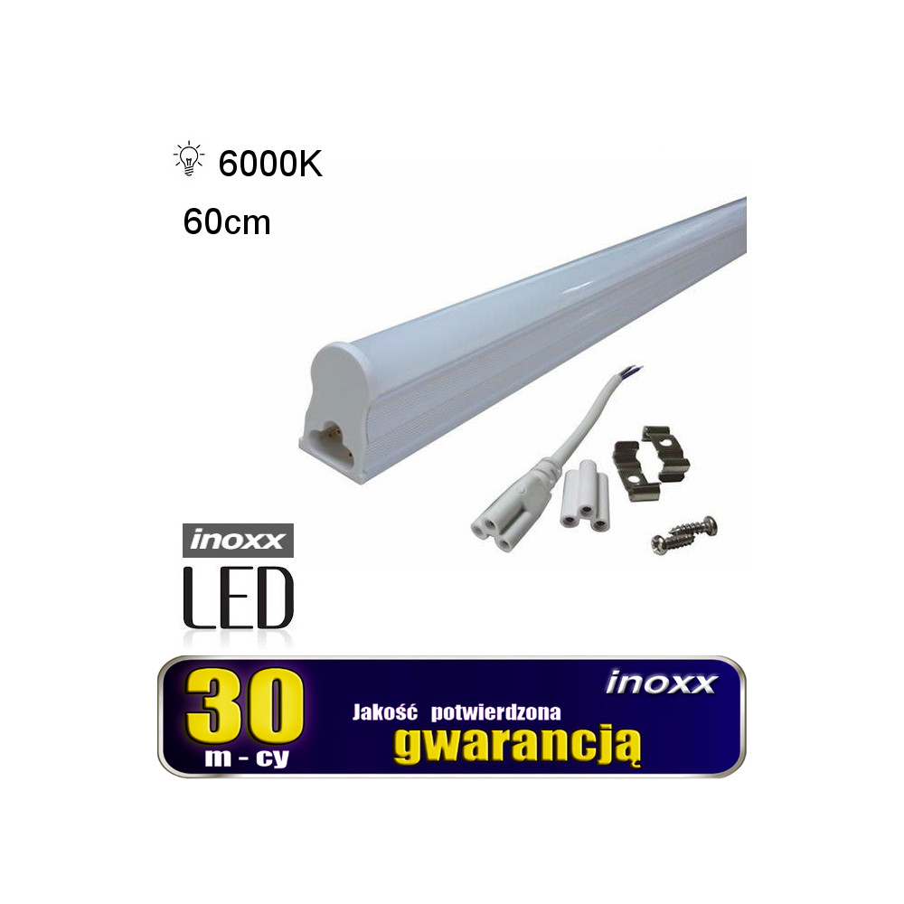 LED-linjärlysrör T5 60 cm 8W kall 6000K ytlampa integrerad med armatur