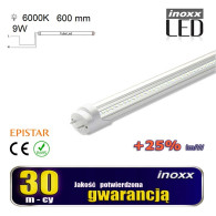 LED-lampa 60 cm 9W T8 6000K G13 kall genomskinlig enkelriktad