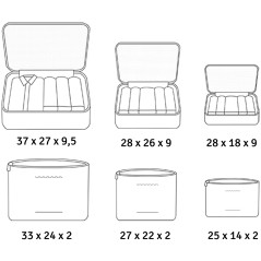 BQ28F Reseorganisatör 6 st blå