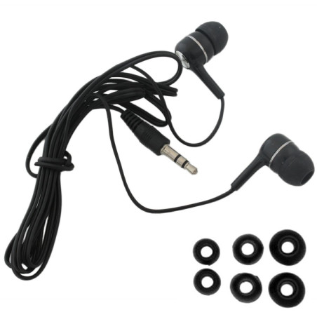 ZS2E Hörlurar svarta + 3 par öronproppar.