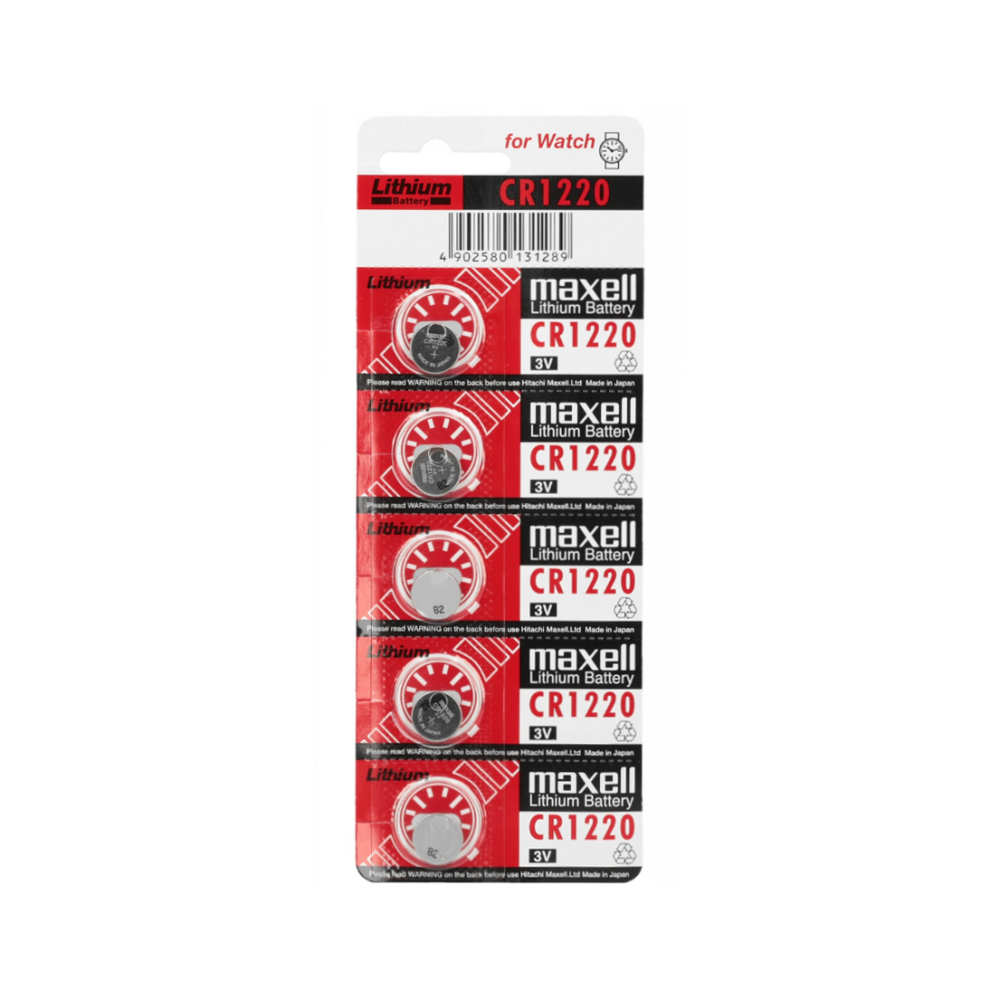 Batteri Maxell CR1220 5st/Förpackning. Batteri Maxell CR1220 5st/Förpackning.