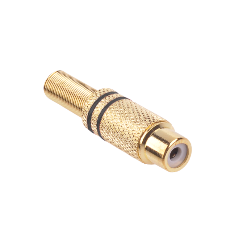 RCA-hona med två guldiga ränder på svart kabel