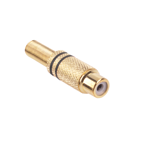 RCA-hona med två guldiga ränder på svart kabel