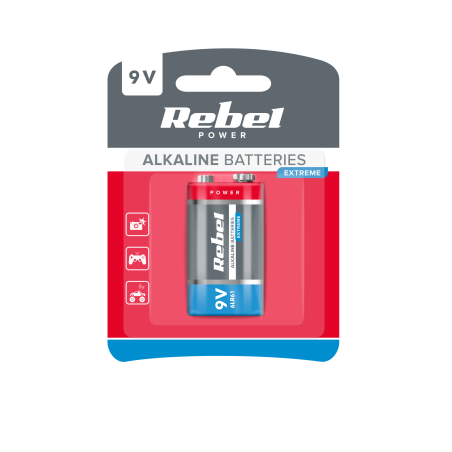 Alkaliskt batteri REBEL EXTREME 9V 6LR6 | HandlaSmidigt.se