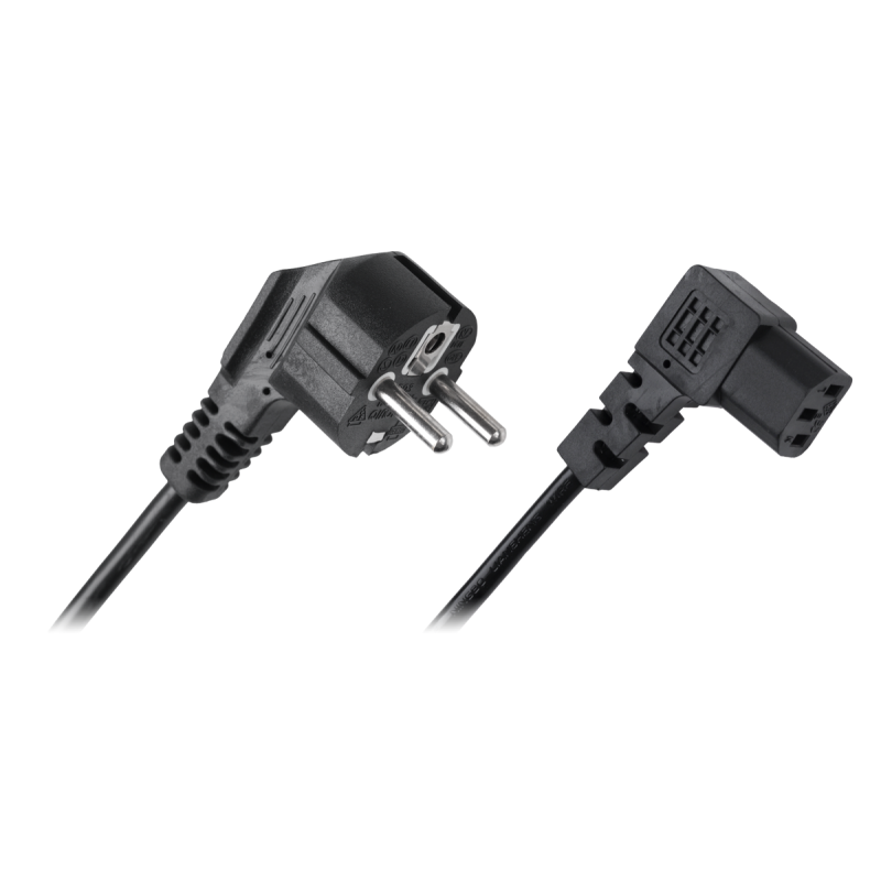 Nätsladd för dator med vinklad kontakt