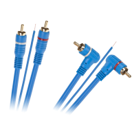 Kabel 2 x RCA - 2 x RCA + żyła 5m kątowo - prosty