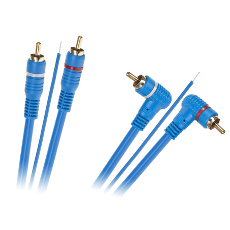 Kabel 2 x RCA - 2 x RCA + ledare 5m vinklad - rak.