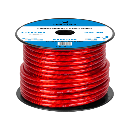 Bilens kabel 8Ga OD6.7mm CU+AL 25m