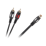 Kabel 1RCA gniazdo - 2 wtyki RCA  25cm