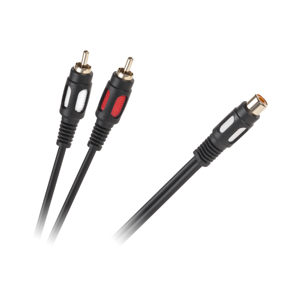 Kabel 1RCA gniazdo - 2 wtyki RCA 25cm Kabel 1RCA gniazdo - 2 wtyki RCA 25cm