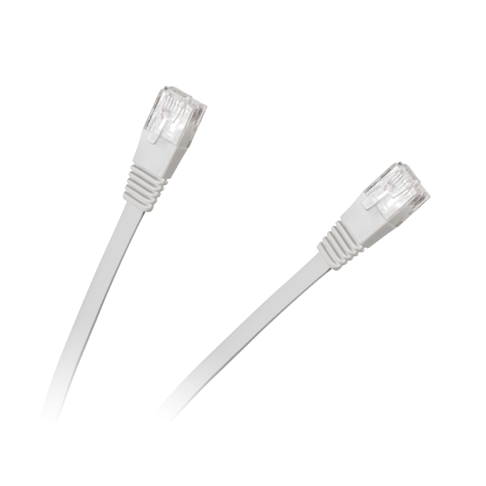 Patchkabel platt UTP 8c stick-stick 5.0m CCA vit kategori 6e Patchkabel platt UTP 8c stick-stick 5.0m CCA vit kategori 6e