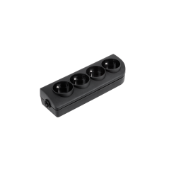 Förlängningssladd med 4 uttag och jordning, svart GN-40-2.