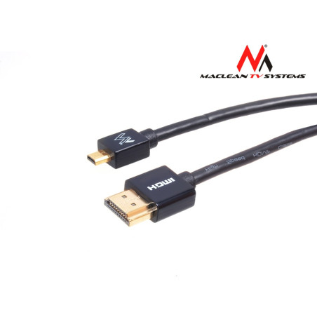 Kabel Maclean, HDMI-microHDMI, ULTRA SLIM, v1.4, A-D, 3m, MCTV-723