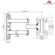 Uchwyt do telewizora Maclean, max VESA 100x100, 13-32', 30kg, MC-740
