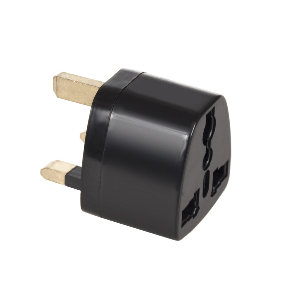 Adapter EU-kontakt till UK-kontakt Maclean, svart, MCE154
