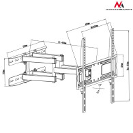 Uchwyt do telewizora lub monitora Maclean, uniwersalny, max VESA 400x400, 26-65', 30kg, czarny, MC-760