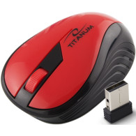 TM114R Titanum trådlös mus 2,4 GHz 3D optisk USB regnbåge röd