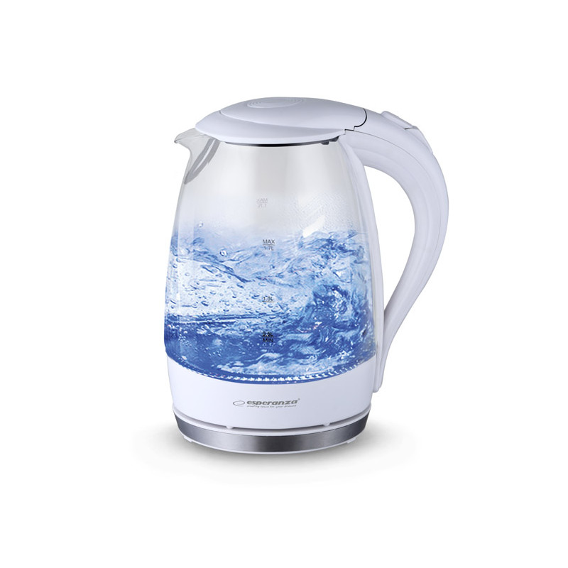 EKK011W Esperanza glasvattenkokare Salto Angel 1,7 l vit