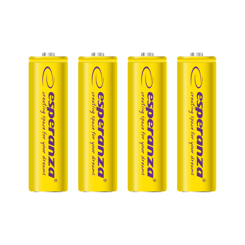 EZA104Y Esperanza uppladdningsbara batterier ni-mh aa 2000mah 4 st. gula