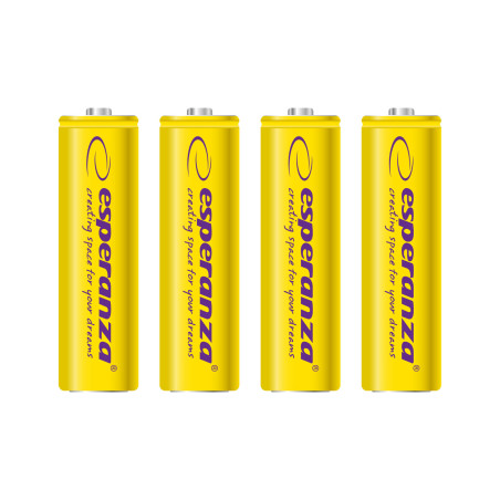 EZA104Y Esperanza uppladdningsbara batterier ni-mh aa 2000mah 4 st. gula