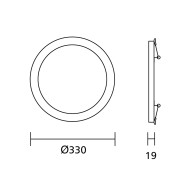 Panel LED-taklampa 7in1 infälld yta ultra slim 30W 3 färger (WW, NW, CW) Led4U LD142 inbyggd mikrovågsströmförsörjning
