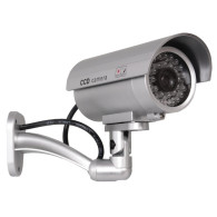 Atrapa kamery tubowej, diody IR LED, srebrna, IR9000S