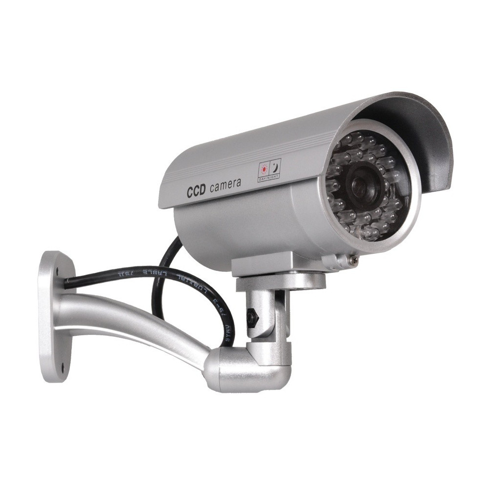 Atrapa kamery tubowej, diody IR LED, srebrna, IR9000S