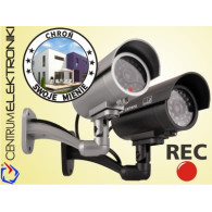 Atrapa kamery tubowej, diody IR LED, srebrna, IR9000S