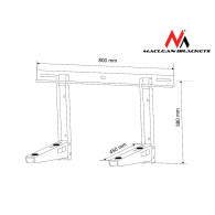 Handtag för luftkonditionering / värmepump Maclean, armens längd 450mm, galvaniserat stål, upp till 100kg, MC-622