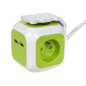MagicCube fyrfaldigt eluttag GreenBlue, 2 USB-ingångar, 1,4m, GB118