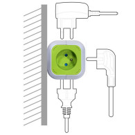 MagicCube fyrfaldigt eluttag GreenBlue, 2 USB-ingångar, 1,4m, GB118