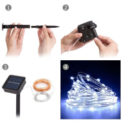 Solcellsträdgårdslampa GreenBlue dekorativ 100 LED 10m 600mAh GB164