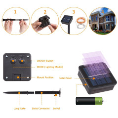 Solcellsträdgårdslampa GreenBlue dekorativ 100 LED 10m 600mAh GB164