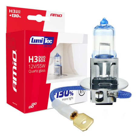Halogenlampor h3 12v 55w lumitec limited +130% duo amio-02102