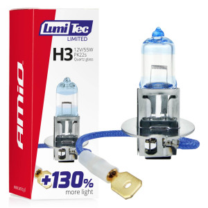 Halogenlampa h3 12v 55w lumitec limited +130% amio-02131