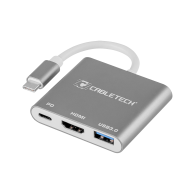 Adapter Cabletech med USB-C-kontakt till USB 3.0 HDMI 2.0 USB-C-uttag.