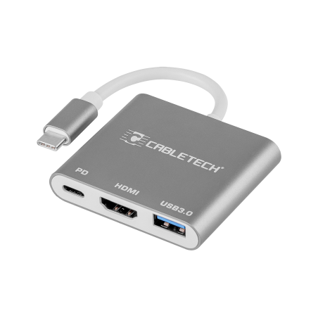Adapter Cabletech med USB-C-kontakt till USB 3.0 HDMI 2.0 USB-C-uttag.
