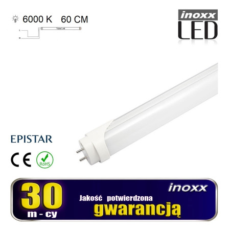 LED-lampa 60 cm 9W T8 6000K G13 enkelriktad kall