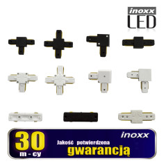 Anslutning för enfasiga räls svart 230V