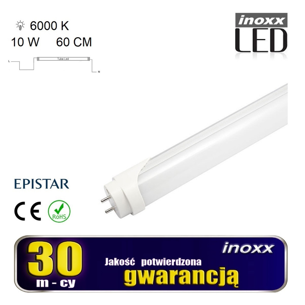LED-ljuskälla 60 cm 9W T8 6000K G13 kallt ljus LED-ljuskälla 60 cm 9W T8 6000K G13 kallt ljus