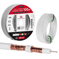 Koaxialkabel Maclean, Satellitantennkabel, RG61.02CU+4.8FPE+CU/P+32*0.12CU+6.8PVC, 100M, MCTV-472